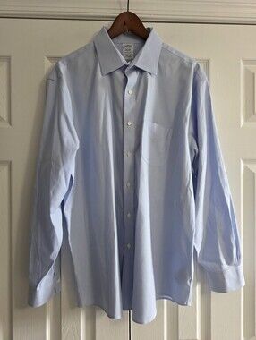 Brooks Brothers Supima Cotton Regular Fit Dress Shirt Light Blue Men's 17-34